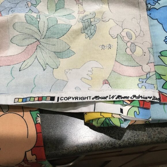 House N Home Fabrics & Draperies Panels Noah’s Ark 3 Panels Draperies Curtains - Picture 3 of 3